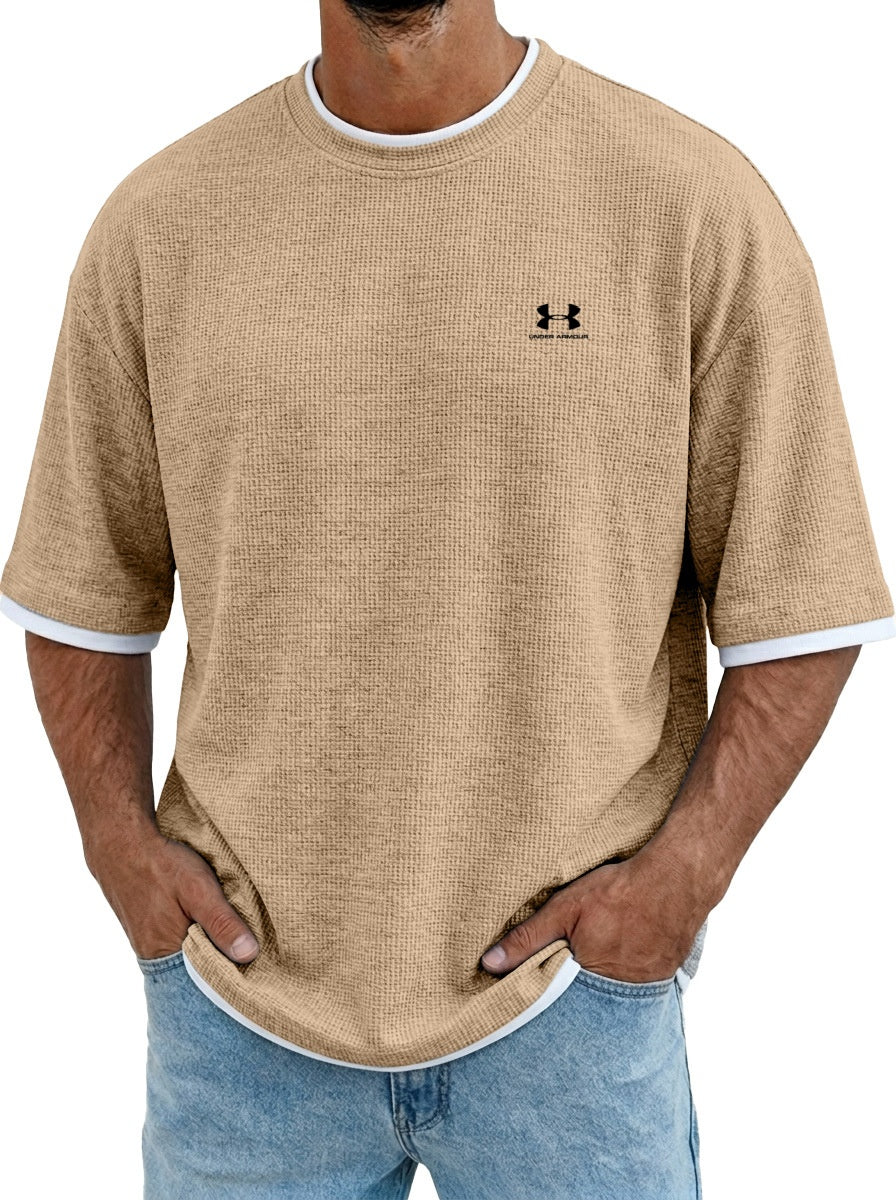 Men's waffle knit T-shirt - Khaki