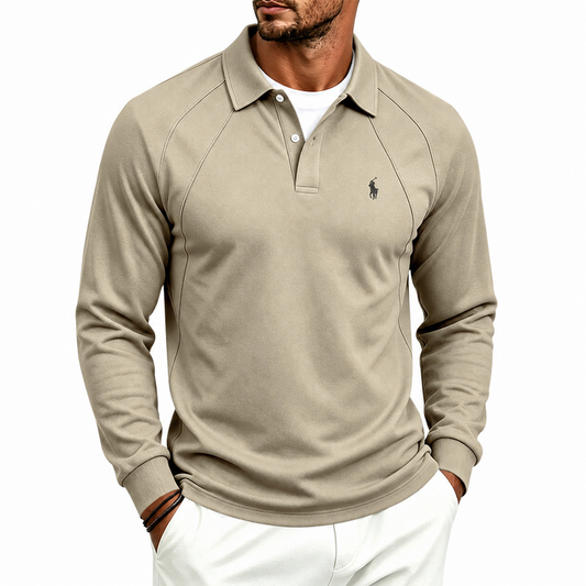 Men's Premium Long Sleeve Polo Shirt