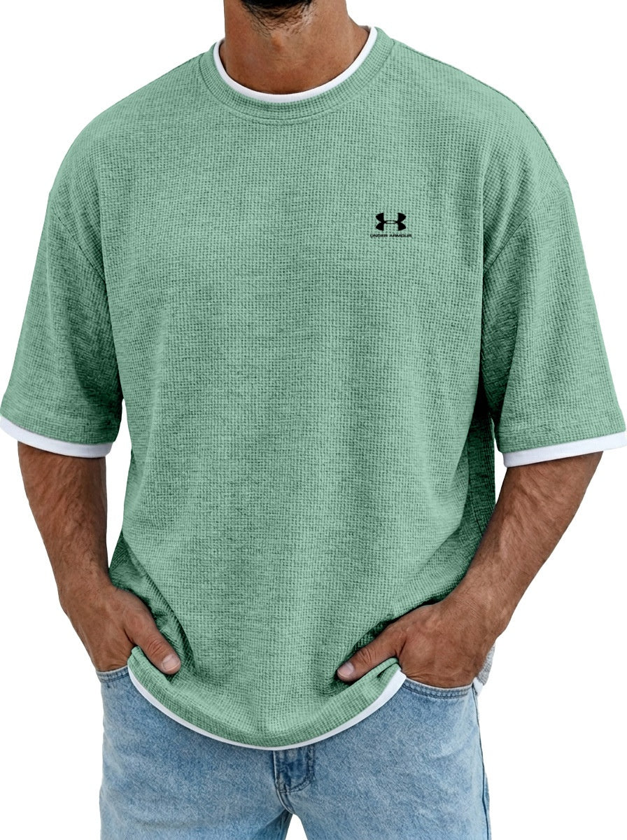 Men's waffle knit T-shirt - Light Green