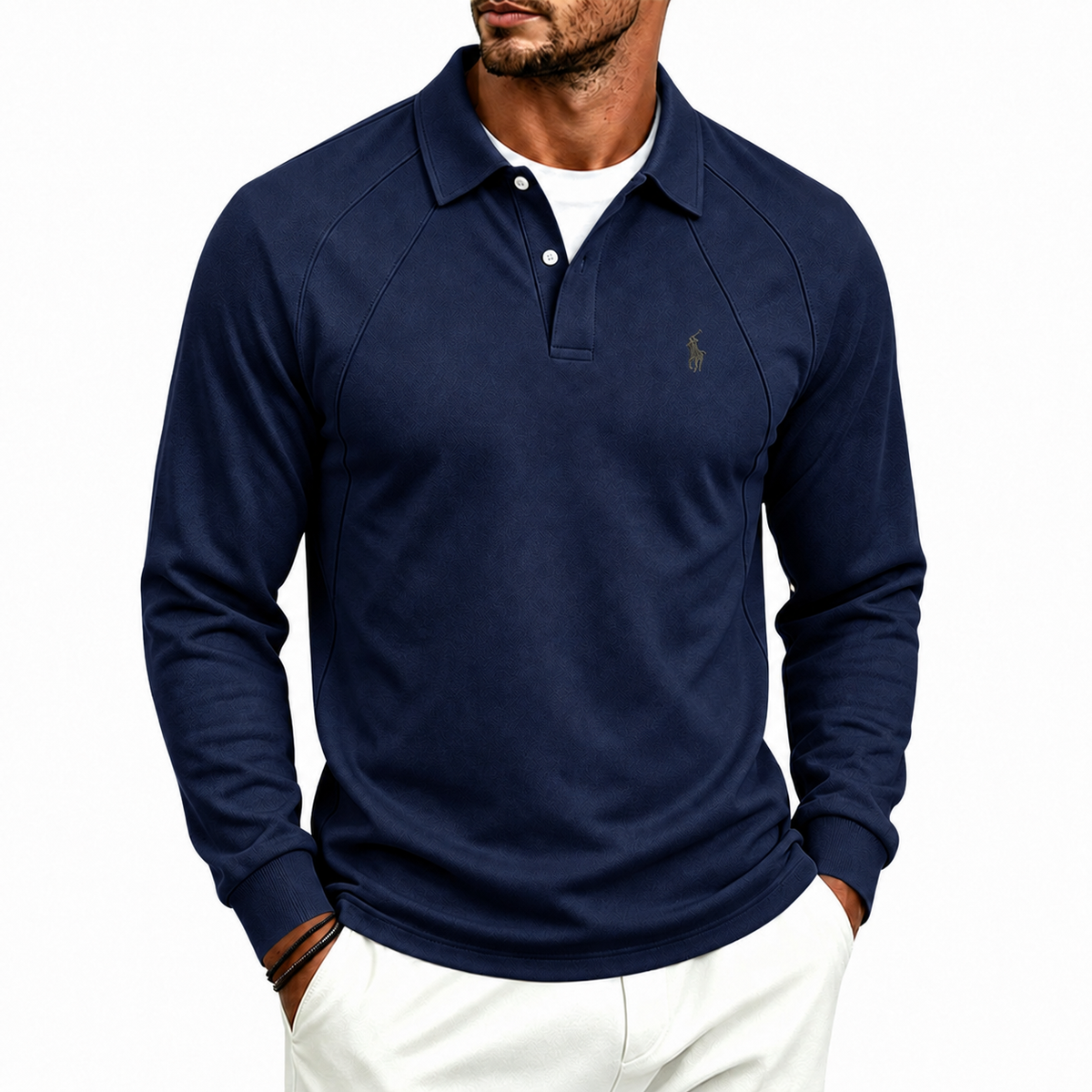 Men's Premium Long Sleeve Polo Shirt