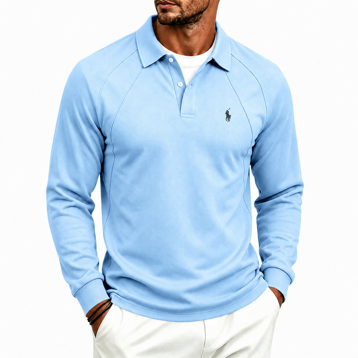 Men's Premium Long Sleeve Polo Shirt