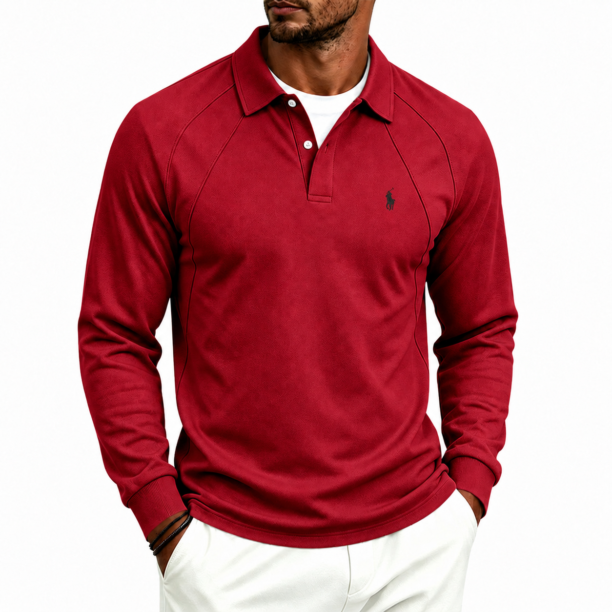 Men's Premium Long Sleeve Polo Shirt