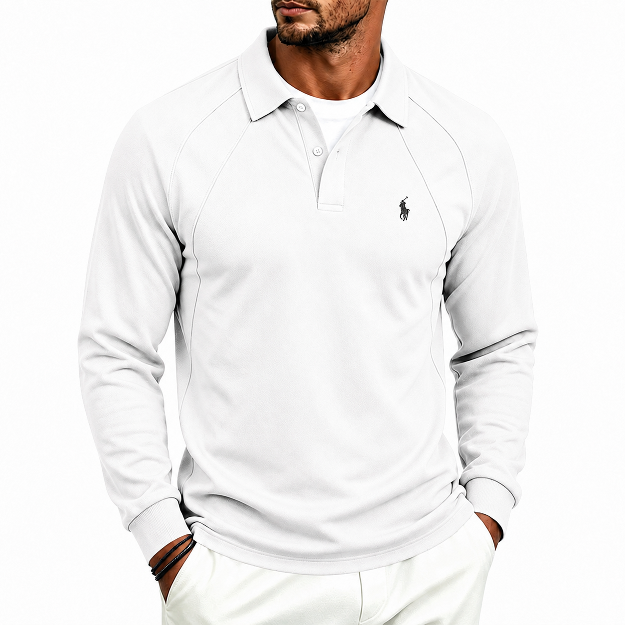 Men's Premium Long Sleeve Polo Shirt
